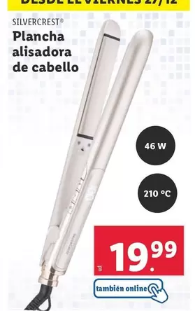 Oferta de SilverCrest - Plancha Alisadora De Cabello por 19,99€ en Lidl