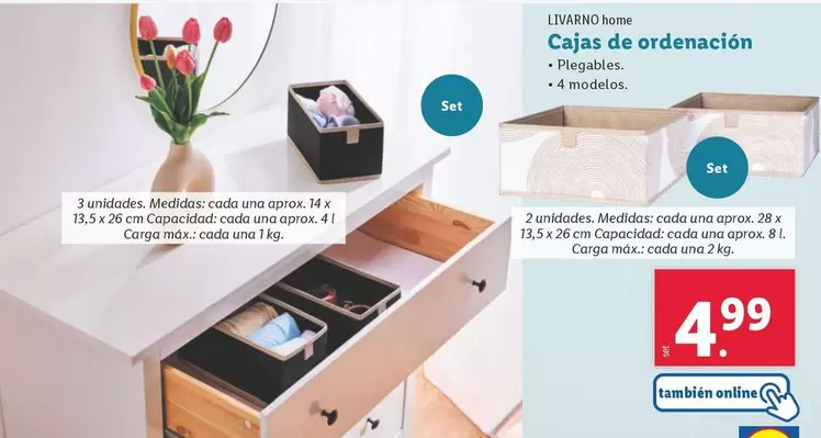 Oferta de Livarno Home - Cajas De Ordenación por 4,99€ en Lidl