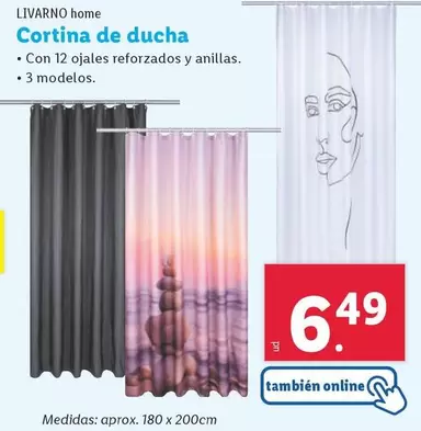 Oferta de Livarno Home - Cortina De Ducha por 6,49€ en Lidl