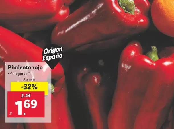 Oferta de Pimiento Rojo por 1,69€ en Lidl