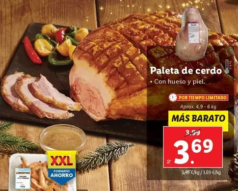 Oferta de Paleta De Cerdo por 3,69€ en Lidl