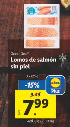 Oferta de Ocean Sea - Lomos De Salmón Sin Piel por 7,99€ en Lidl