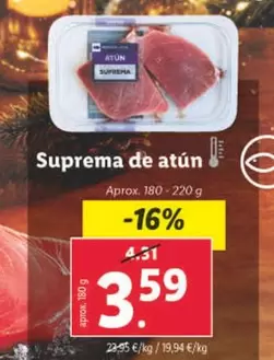 Oferta de Suprema De Atún por 3,59€ en Lidl