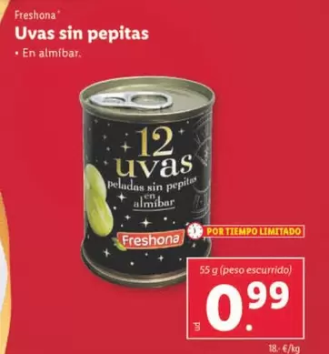 Oferta de Freshona - Uvas Sin Pepitas por 0,99€ en Lidl