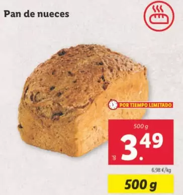 Oferta de Pan De Nueces por 3,49€ en Lidl