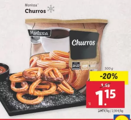 Oferta de Monissa - Churros por 1,15€ en Lidl