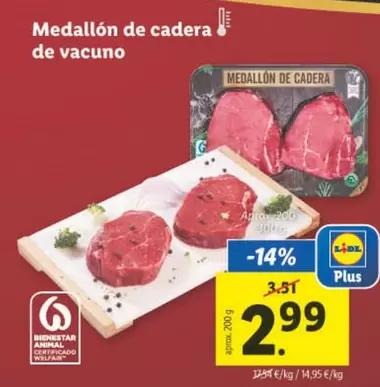 Oferta de Medallón De Cadera De Vacuno  por 2,99€ en Lidl