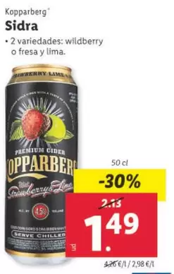 Oferta de Kopparberg - Sidra por 1,49€ en Lidl