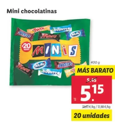 Oferta de Mini Chocolatinas por 5,15€ en Lidl