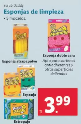 Oferta de Scrub Daddy - Esponja De Limpieza por 3,99€ en Lidl