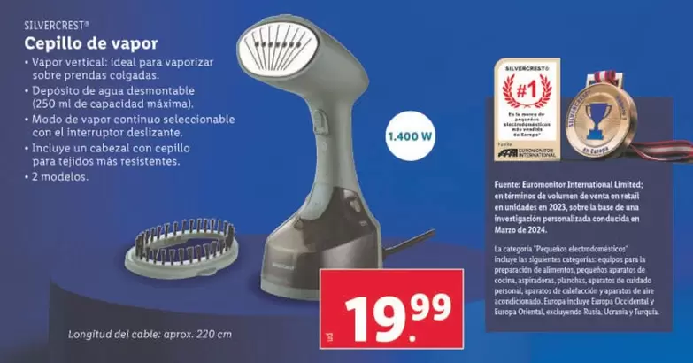 Oferta de SilverCrest - Cepillo De Vapor por 19,99€ en Lidl