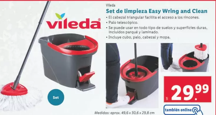 Oferta de Vileda - Set De Limpieza Easy Wring And Clean por 29,99€ en Lidl