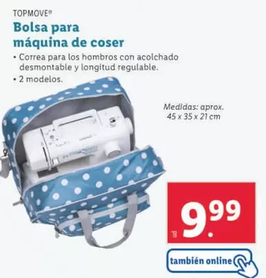 Oferta de Top Move - Bolsa Para Máquina De Coser  por 9,99€ en Lidl