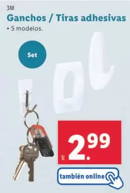 Oferta de 3m - Ganchos/Tiras Adhesivas  por 2,99€ en Lidl