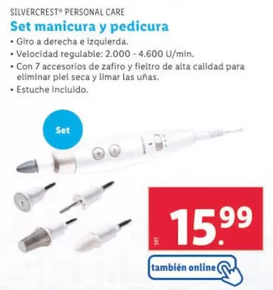 Oferta de SilverCrest - Personal Care Set Manicura Y Pedicura por 15,99€ en Lidl