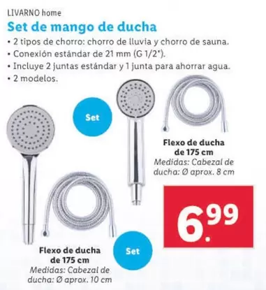 Oferta de Livarno - Set De Mango De Ducha por 6,99€ en Lidl