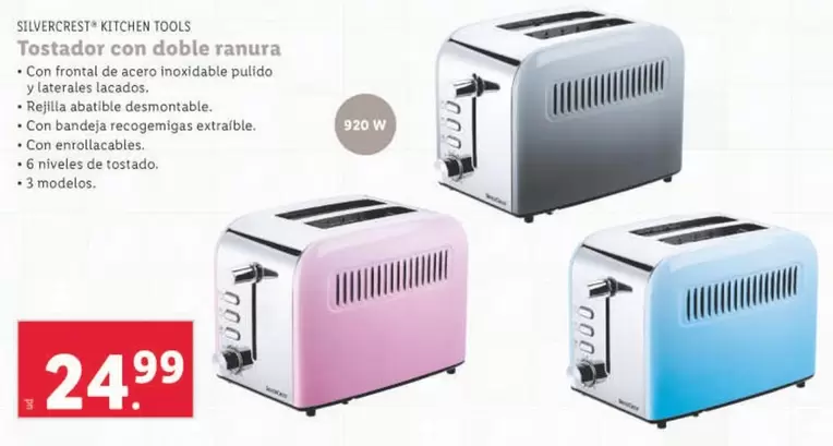 Oferta de Silvercrest Kitchen Tools - Tostador Con Doble Ranura por 24,99€ en Lidl