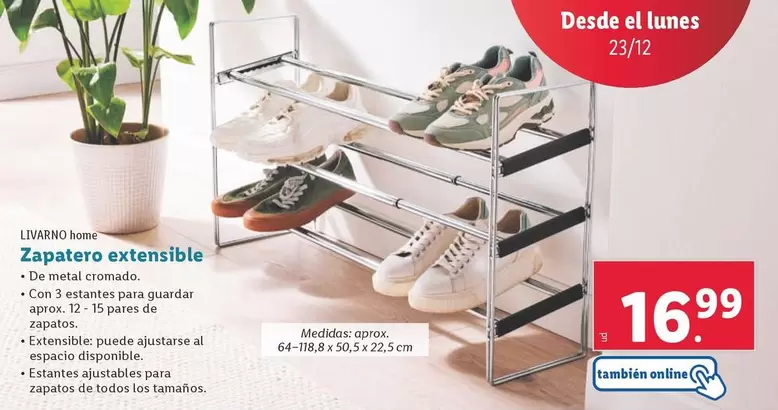 Oferta de Livarno Home - Zapatero Extensible  por 16,99€ en Lidl