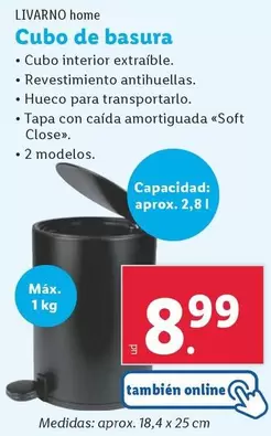 Oferta de Livarno Home - Cubo De Basura por 8,99€ en Lidl