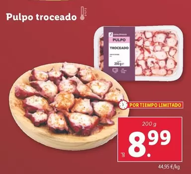 Oferta de Pulpo Troceado por 8,99€ en Lidl