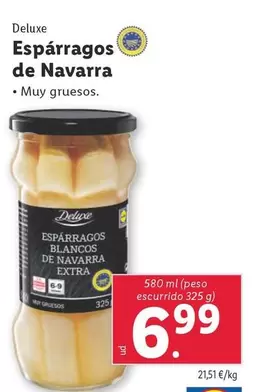 Oferta de Deluxe - Espárragos De Navarra por 6,99€ en Lidl