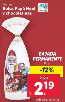 Oferta de Favorina - Bolsa Papa Noel Y Chocolatinas por 2,19€ en Lidl