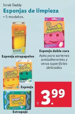 Oferta de Scrub Daddy - Esponjas De Limpieza por 3,99€ en Lidl