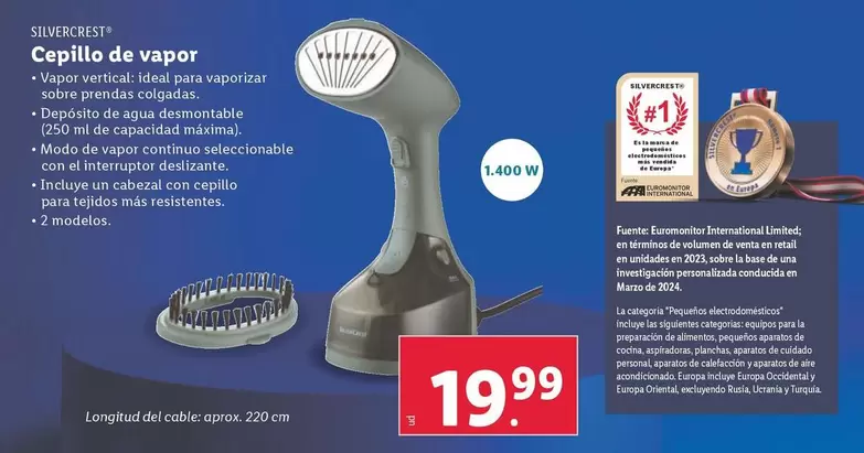 Oferta de SilverCrest - Cepillo De Vapor por 19,99€ en Lidl