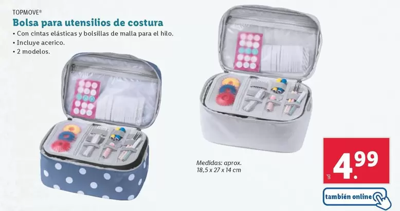 Oferta de Top Move - Bolsa Para Utensilios De Costura por 4,99€ en Lidl