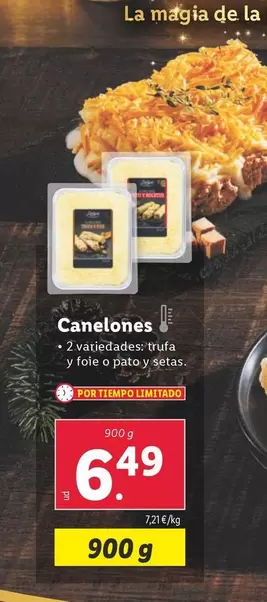 Oferta de Canelones por 6,49€ en Lidl