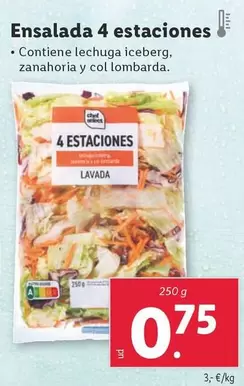 Oferta de Ensalada 4 Estaciones por 0,75€ en Lidl