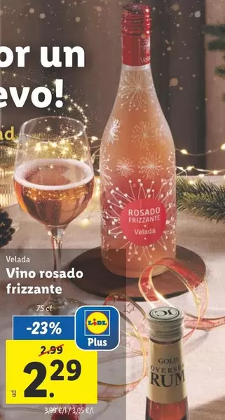 Oferta de Velada - Vino Rosado Frizzante por 2,29€ en Lidl