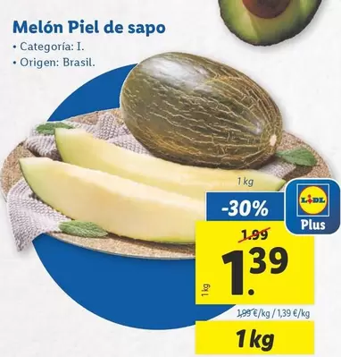 Oferta de Melon Piel De Sapo por 1,39€ en Lidl