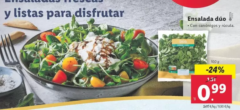 Oferta de Ensalada Dúo por 0,99€ en Lidl