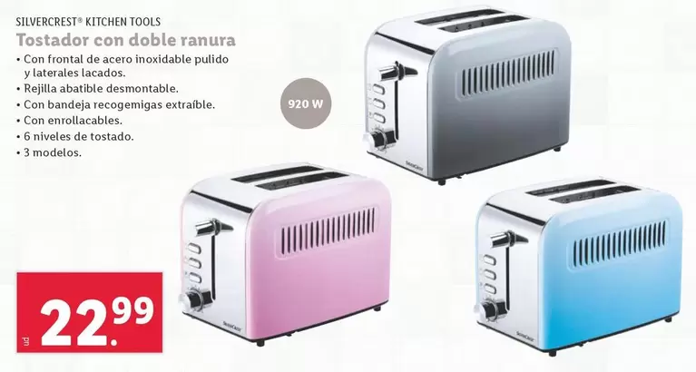 Oferta de Silvercrest Kitchen Tools - Tostador Con Doble Ranura por 22,99€ en Lidl