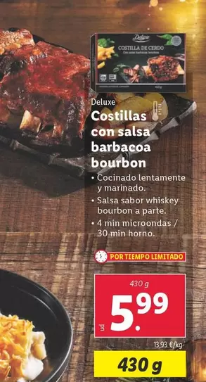 Oferta de Deluxe - Costillas Con Salsa Barbacoa Bourbon por 5,99€ en Lidl