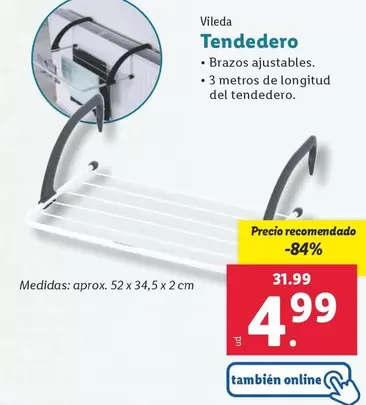 Oferta de Vileda - Tendedero por 4,99€ en Lidl