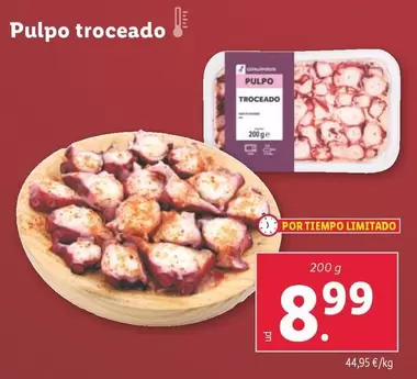 Oferta de Pulpo Troceado por 8,99€ en Lidl