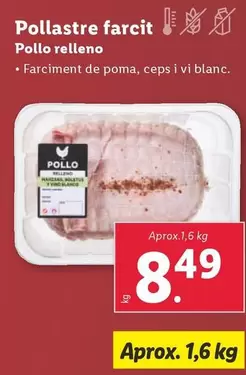 Oferta de Pollo Relleno por 8,49€ en Lidl