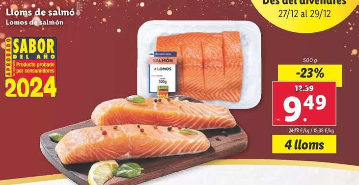 Oferta de Lloms De Salmon por 9,49€ en Lidl