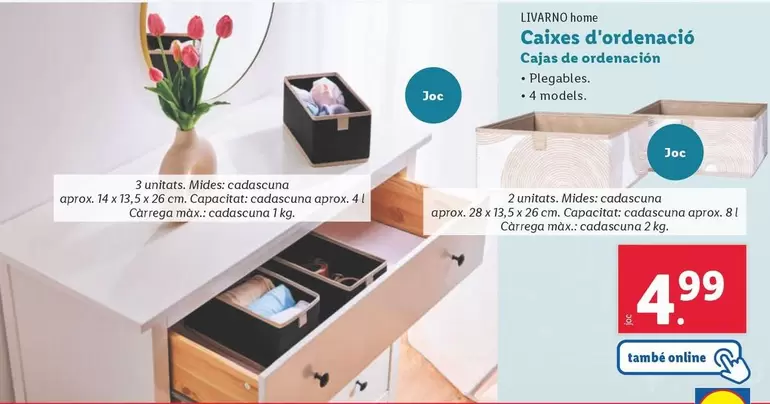 Oferta de Livarno Home - Cajas De Ordenación por 4,99€ en Lidl