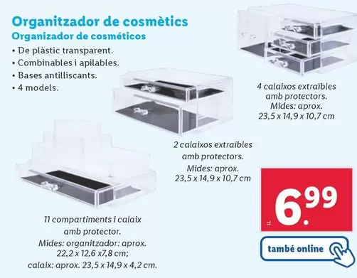 Oferta de Organizador De Cosméticos por 6,99€ en Lidl