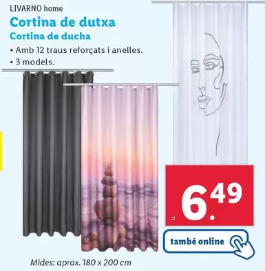 Oferta de Livarno Home - Cortina De Ducha por 6,49€ en Lidl