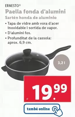 Oferta de Ernesto - Sarten Honda De Aluminio por 19,99€ en Lidl