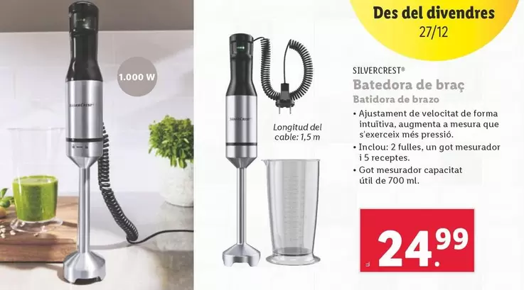 Oferta de SilverCrest - Batedora De Brazo por 24,99€ en Lidl