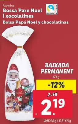 Oferta de Favorina - Bolsa Papá Noel Y Chocolatinas por 2,19€ en Lidl