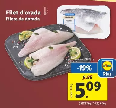 Oferta de Filete De Dorada por 5,09€ en Lidl