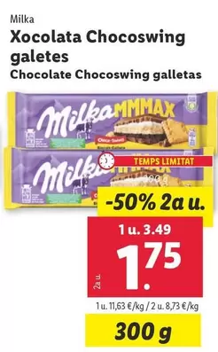 Oferta de Milka - Chocolate Chocoswing Galletas por 3,49€ en Lidl