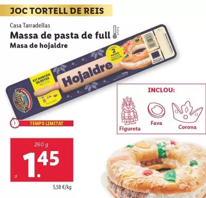 Oferta de Casa Tarradellas - Masa De Hojaldre por 1,45€ en Lidl