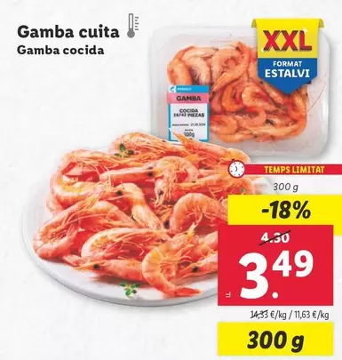 Oferta de Gamba Cocida por 3,49€ en Lidl